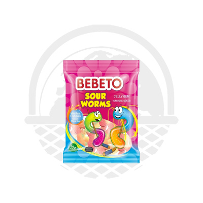 Bonbons Halal sour worms sachet 80G Bebeto - Panier du Monde - Produits portugais,antillais,espagnols,américains en ligne