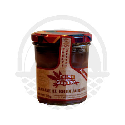 Confiture Banane/Rhum agricole Délice de Guyane 210g - Panier du Monde - Produits portugais,antillais,espagnols,américains en ligne