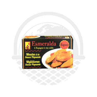 Moules tapas à la sauce piquante "Esmeralda" 111g - Panier du Monde - Produits portugais,antillais,espagnols,américains en ligne
