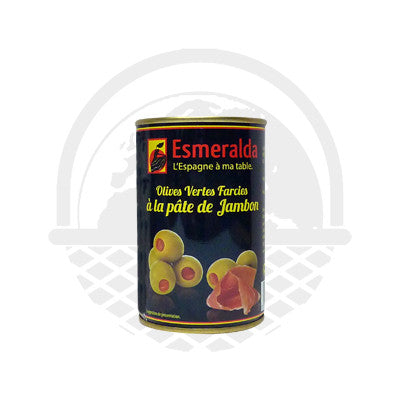 Olives vertes farcies au jambon "Esmeralda" 120g - Panier du Monde - Produits portugais,antillais,espagnols,américains en ligne