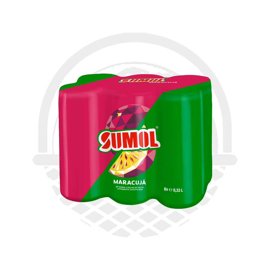 Canette "Sumol" Fruits de la passion maracuja 6x33cl - Panier du Monde - Produits portugais,antillais,espagnols,américains en ligne