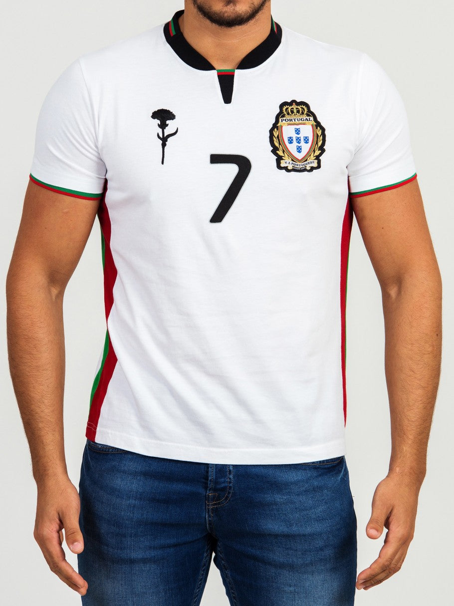 T SHIRT ADEPTOS 7 BLANC HOMME TAILLE S CR7 BY VIP - Panier du Monde - Produits portugais,antillais,espagnols,américains en ligne